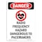 Signmission OSHA Danger Sign, Radio Frequency Hazard, 24in X 18in Rigid Plastic, 18" W, 24" L, Portrait OS-DS-P-1824-V-1687 - alternate 1